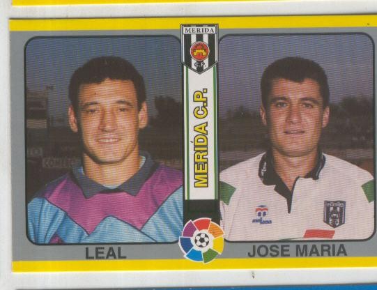Cromos: Futbol Total Liga 95: Merida C.P. numero 229: Leal y Jose Maria