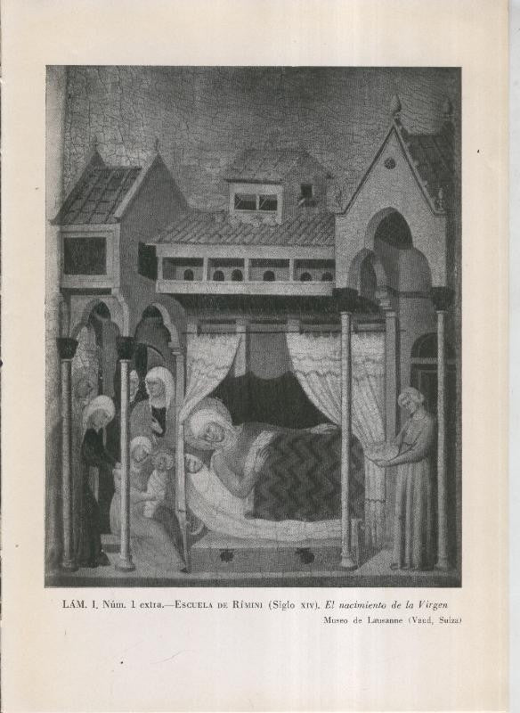 La coleccion Cambo, lamina 01: Escuela de Rimini: El nacimiento de la Virgen