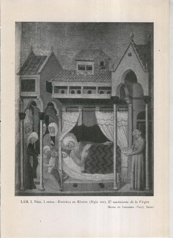 La coleccion Cambo, lamina 01: Escuela de Rimini: El nacimiento de la Virgen