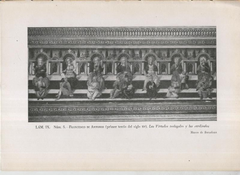 La coleccion Cambo, lamina 09: Francesco di Antonio: Las virtudes teologales y las cardinales