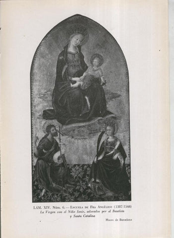 La coleccion Cambo, lamina 14: Escuela de Fra Angelico: La Virgen con el niño Jesus