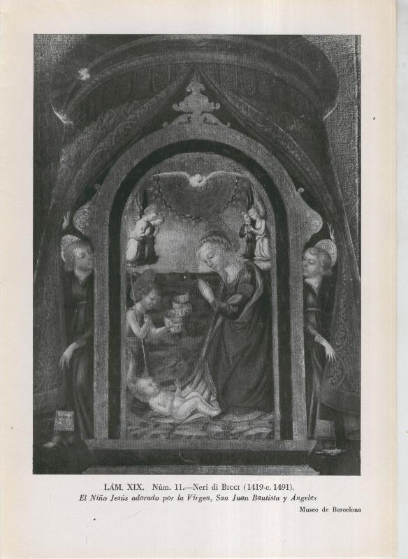 La coleccion Cambo, lamina 19: Neri di Bicci: El niño Jesus adorado por la Virgen,