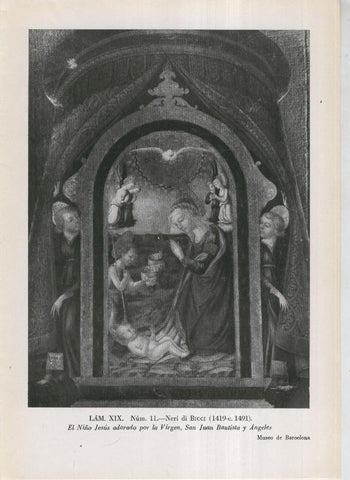 La coleccion Cambo, lamina 19: Neri di Bicci: El niño Jesus adorado por la Virgen,