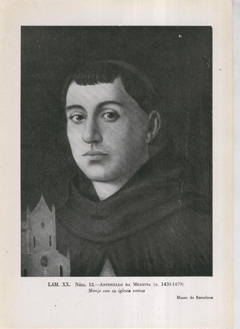 La coleccion Cambo, lamina 20: Antonello da Mesina: Monje con su iglesia votiva