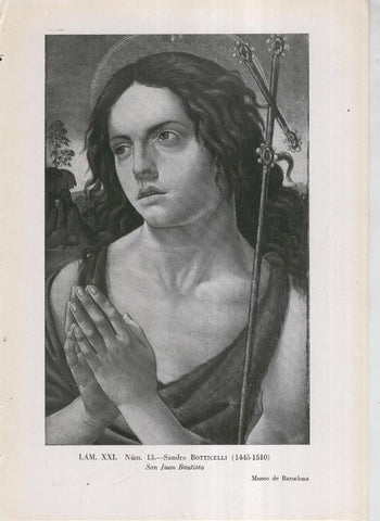 La coleccion Cambo, lamina 21: Sandro Botticelli: San Juan Bautista
