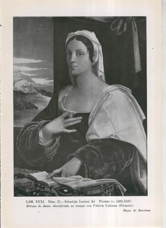 La coleccion Cambo, lamina 31: Sebastian Luziani del Piombo: Retrato de Dama