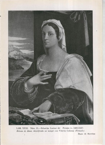 La coleccion Cambo, lamina 31: Sebastian Luziani del Piombo: Retrato de Dama