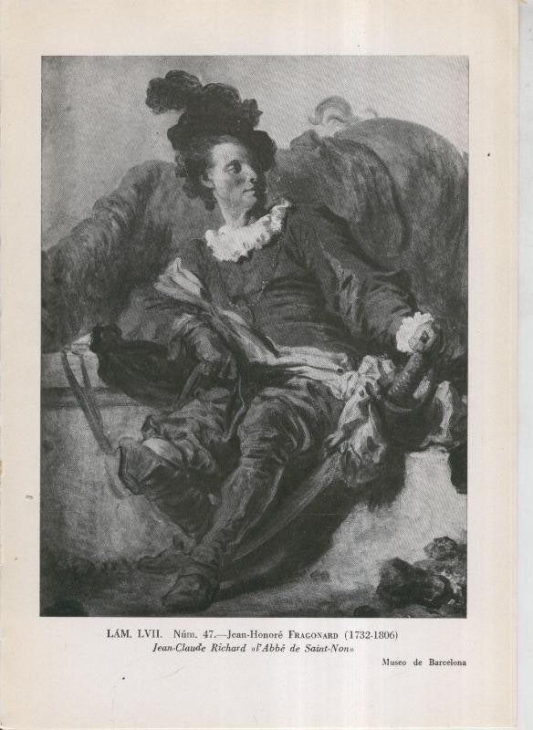 La coleccion Cambo, lamina 57: Jean Honore Fragonard: Jean Claude Richard, L´Abbe de Saint Non