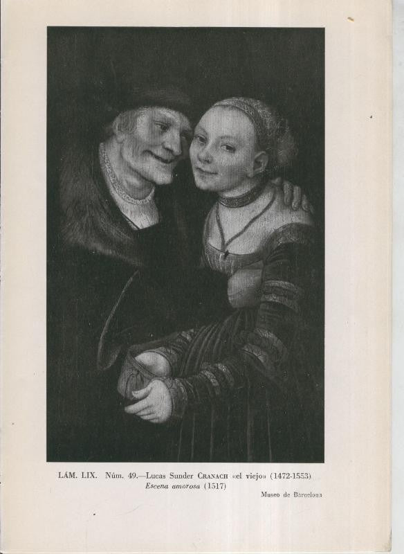 La coleccion Cambo, lamina 59: Lucas sunder Cranach el viejo: Escena amorosa