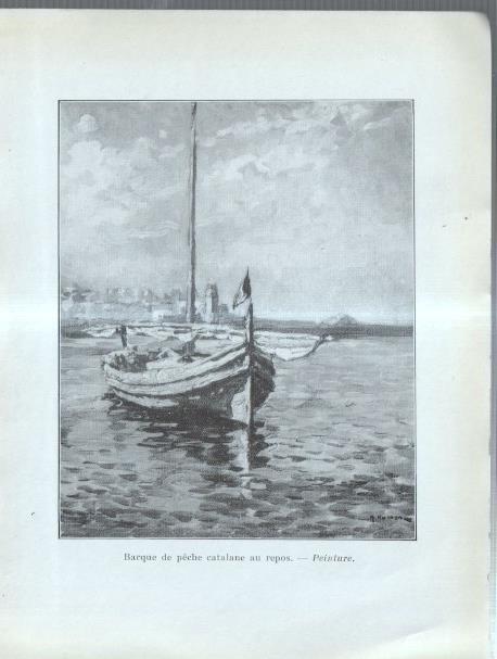 Adrien Hamon: lamina 11: Barque de peche catalane au repos