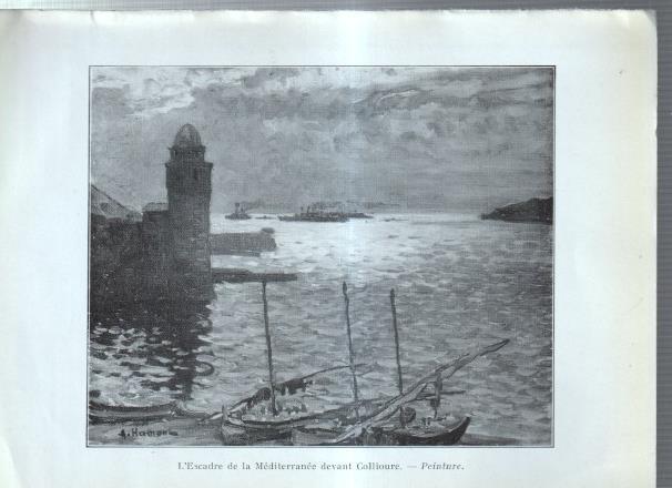 Adrien Hamon: lamina 19: L´escadre de la Mediterranee devant Collioure