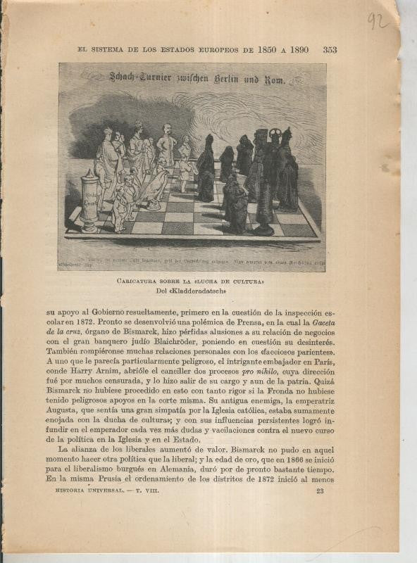 Liberalismo y Nacionalismo 1848-1890: Lamina numerada 92