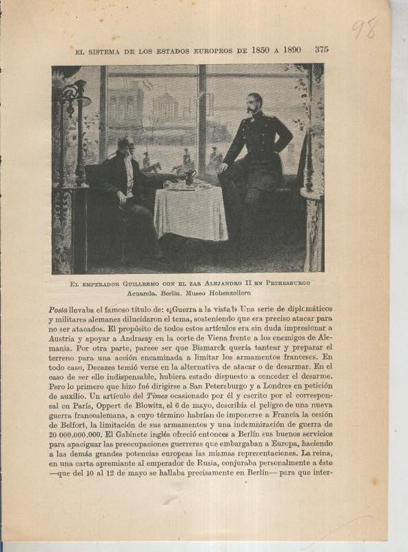 Liberalismo y Nacionalismo 1848-1890: Lamina numerada 98