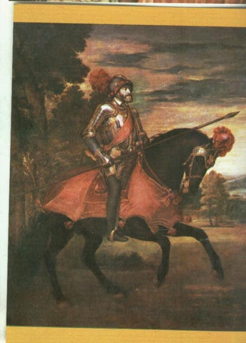Postal 000416 : Tiziano: escuela italiana: El emperador Carlos V a caballo