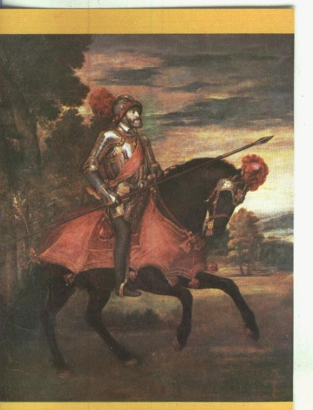 Postal 000786: Escuela Italiana: Tiziano: El emperador Carlos V a caballo