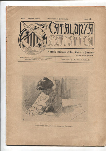 Catalunya Artistica segona epoca numero 02: Contemplacio, dibuix de Alexandre Cardunets