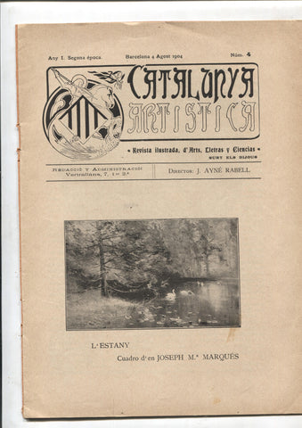 Catalunya Artistica segona epoca numero 04: L'estany, cuadro de Joseph Mª Marques