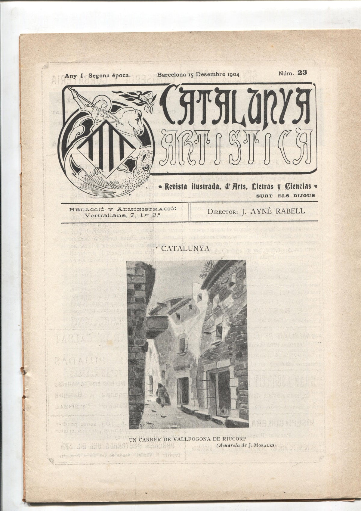 Catalunya Artistica segona epoca numero 23: Un carrer de Vallfogona de Riucorp
