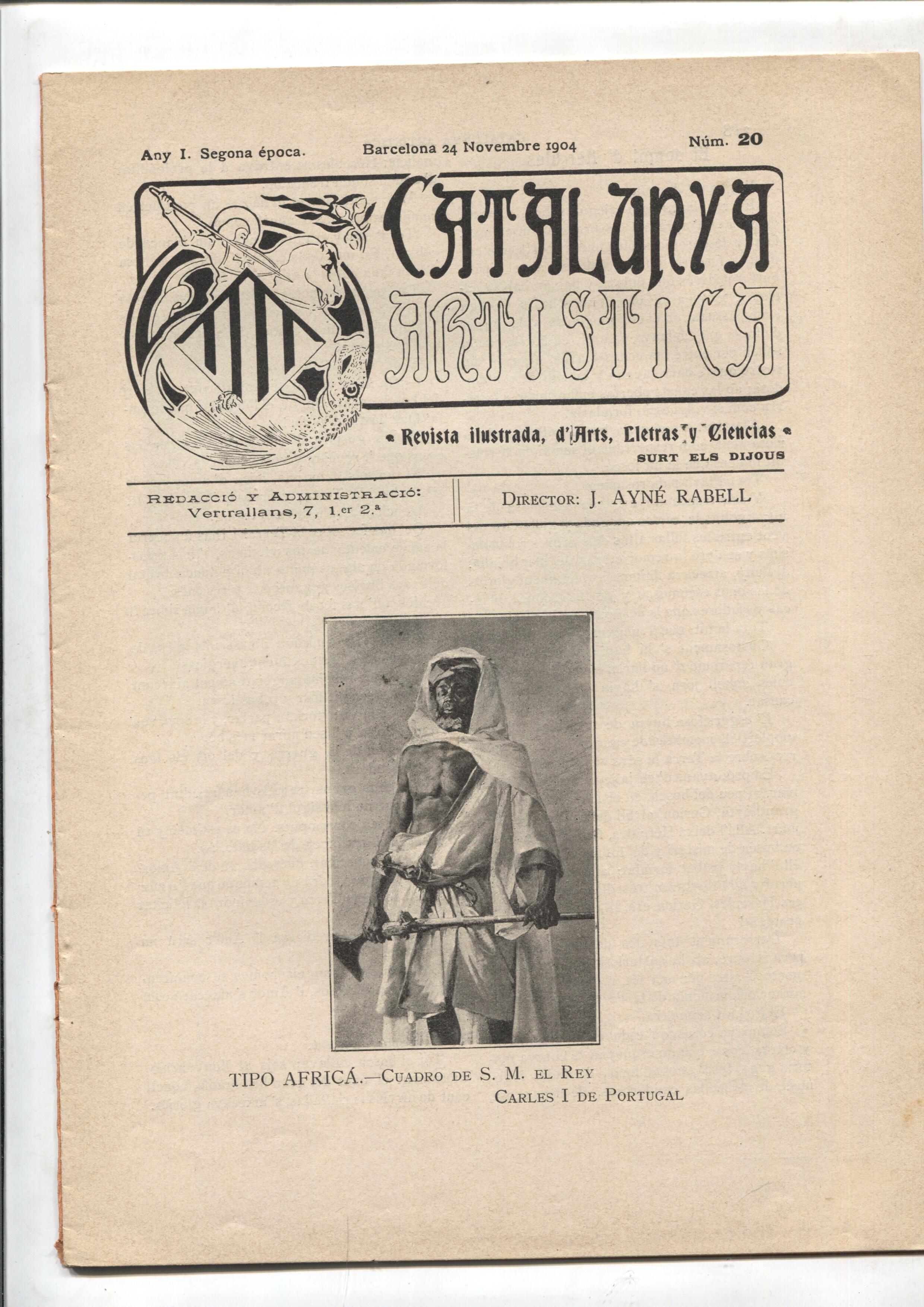 Catalunya Artistica segona epoca numero 20: tipo africa , cuadro del rey Carles I de Portugal