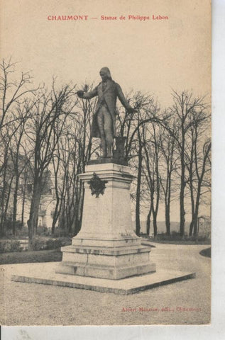 Postal 010842: Statue de Philippe Lebon en Chaumont