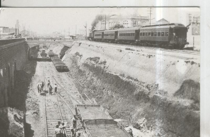 Postal 010966: Obras en la avenida Roma de Barcelona en 1928