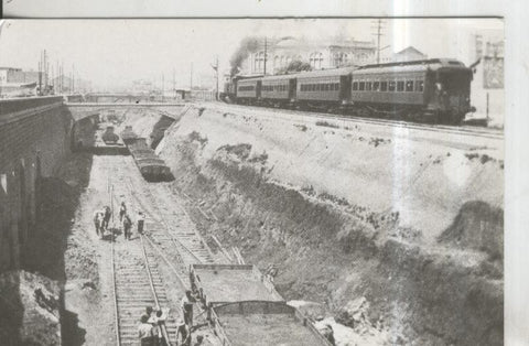Postal 010966: Obras en la avenida Roma de Barcelona en 1928