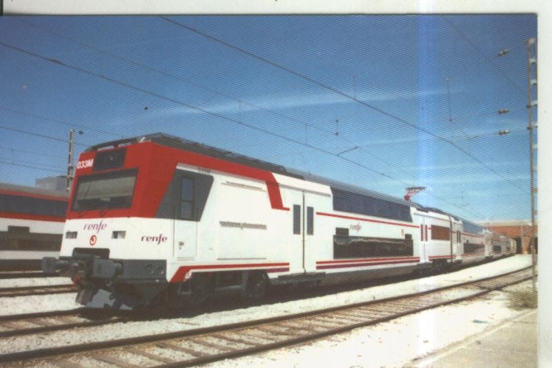 Postal 011004: Operadora Renfe serie 450 de cercanias en Madrid,fuencarral en 2005