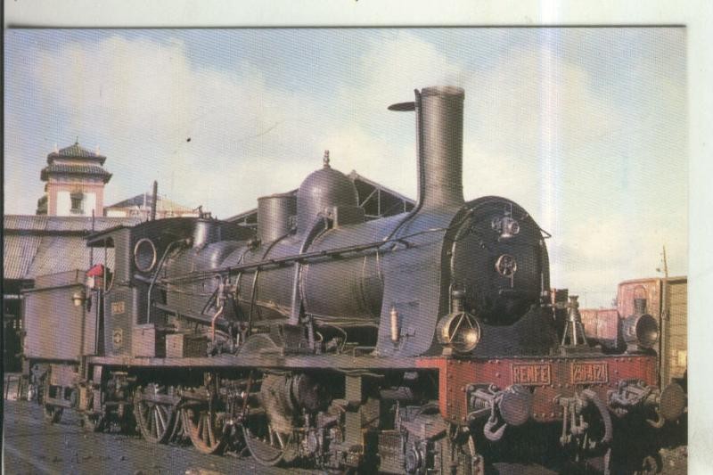 Postal 011005: Locomotora vapor 230-4124 en Jerez de la Frontera en 1965