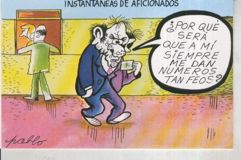Postal 011054: Loteria Nacional: Dibujos humoristicos de Pablo