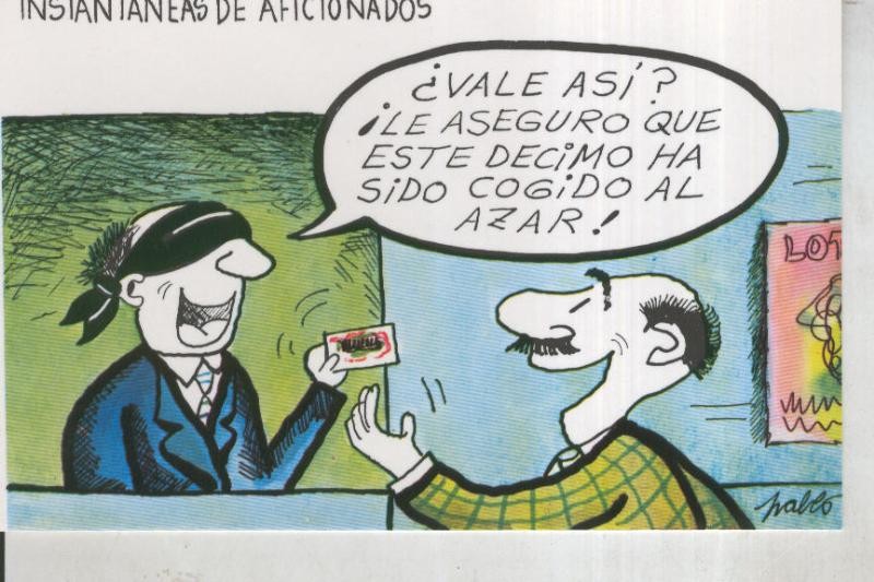Postal 011060: Loteria Nacional: Dibujos humoristicos de Pablo