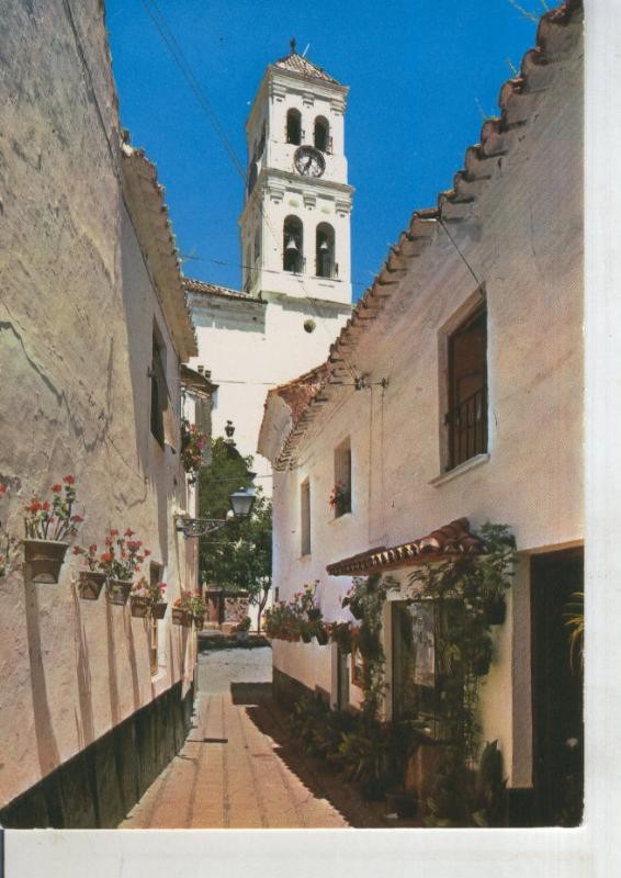 Postal 011175: Calle tipica y parroquia de Marbella