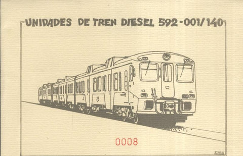 Postal 011224: Carpeta juego Automotores diesel serie 592-001/140 