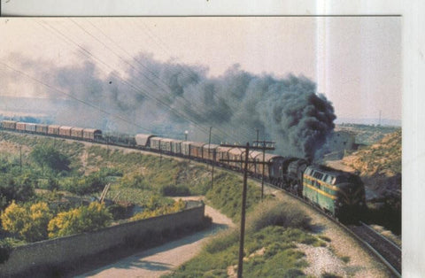 Postal 011227: Doble traccion diesel-vapor tren mercanica linea Mora La nova-Zaragoza