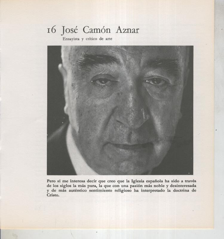 Ficha 016: Jose Camon Aznar: Ensayista y critico de arte
