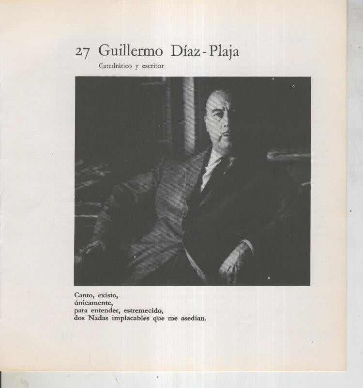 Ficha 027: Guillermo Diaz Plaja: Catedratico y escritor