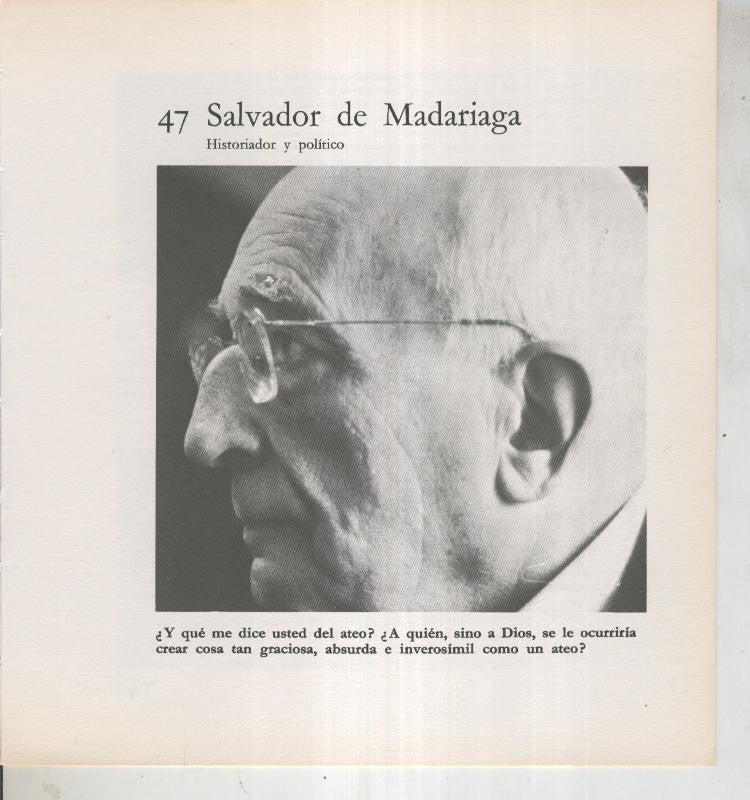 Ficha 047: Salvador de Madariaga: Historiador y politico