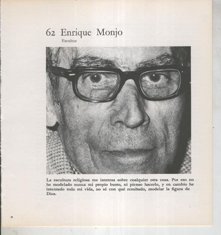 Ficha 062: Enrique Monjo: Escultor