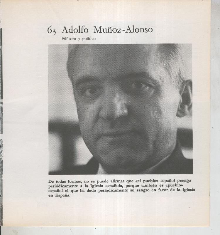 Ficha 063: Adolfo Muñoz Alonso: Filosofo y politico