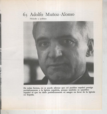 Ficha 063: Adolfo Muñoz Alonso: Filosofo y politico