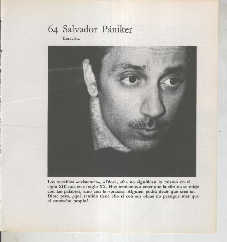 Ficha 064: Salvador Paniker: Ensayista