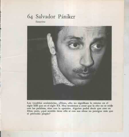 Ficha 064: Salvador Paniker: Ensayista