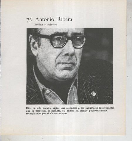 Ficha 073: Antonio Ribera: Escritor y traductor
