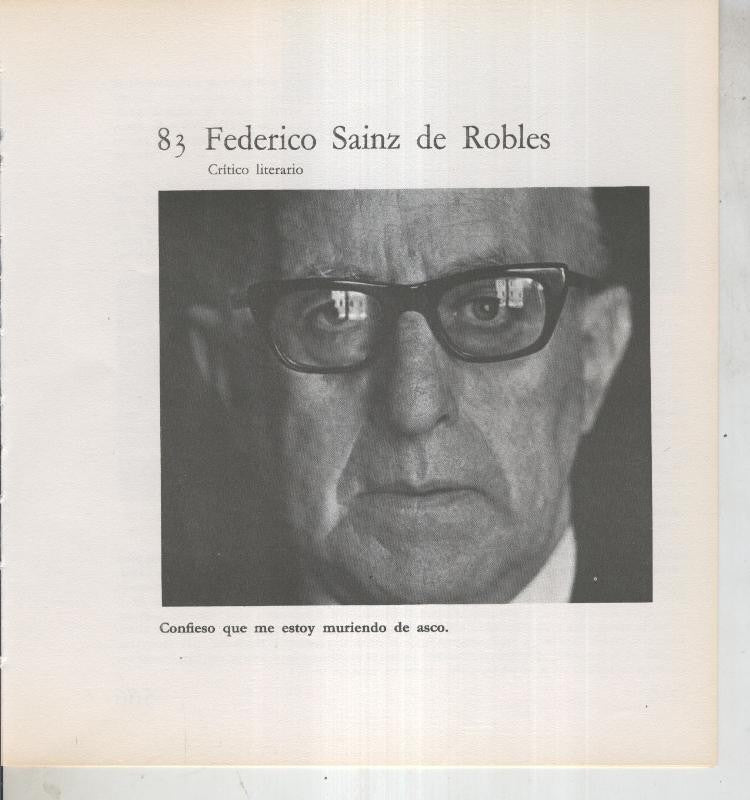 Ficha 083: Federico Sainz de Robles: Critico literario