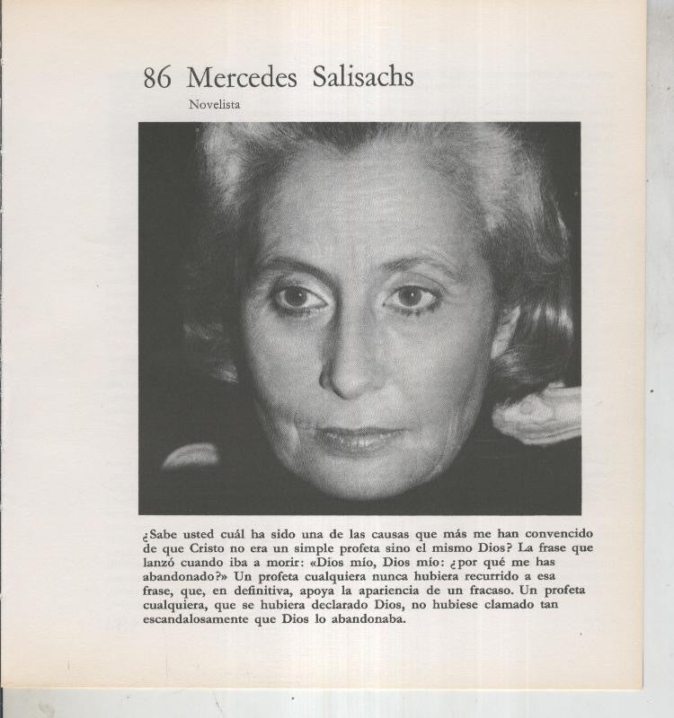 Ficha 086: Mercedes Salisachs: Novelista