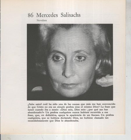 Ficha 086: Mercedes Salisachs: Novelista