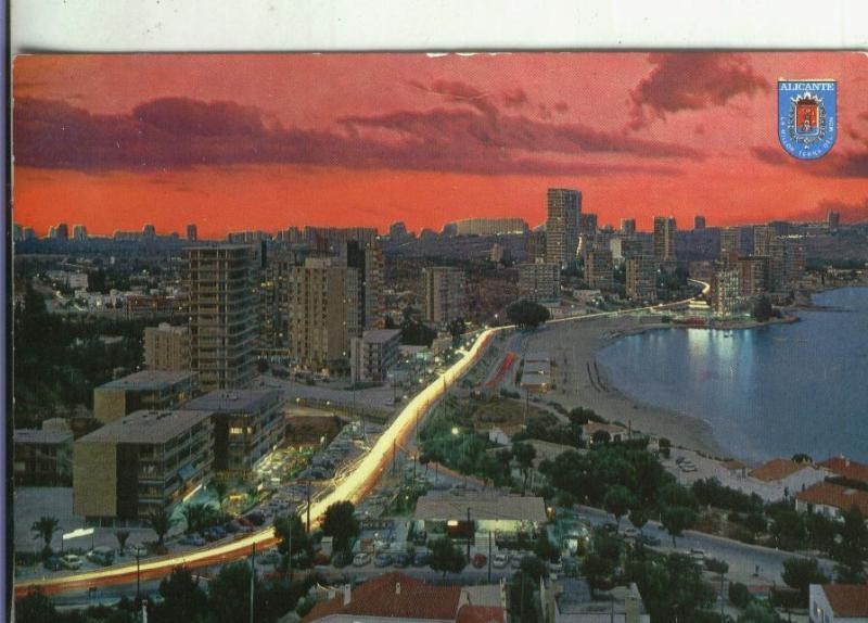 Postal 001744: Vista nocturna de Alicante