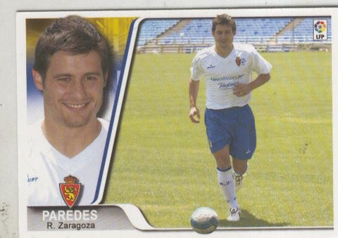 Cromo Liga 2007-2008: R.Zaragoza. numero 098: Paredes