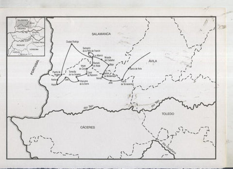 Viaje por Extremadura: Plano Ruta Barco de Avila a La Alberca pasando por Hoyos