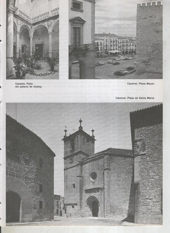 Viaje por Extremadura: Caceres: patio palacio de Godoy, Plaza Mayor y