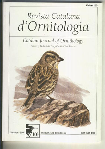 Revista Catalana d´Ornitologia volumen 23, 
